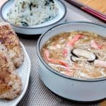 Japanese Onigiri & Crab & Egg Drop Soup